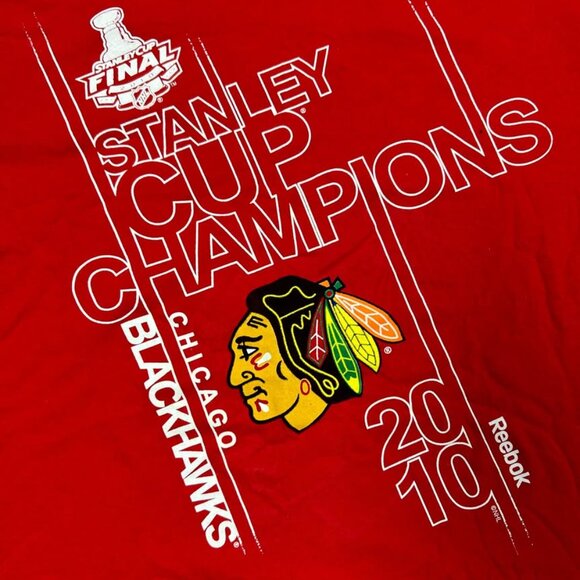 2010 Stanley Cup Champs Chicago Blackhawks Front and Back Hit Sz 2XL - Picture 2 of 8